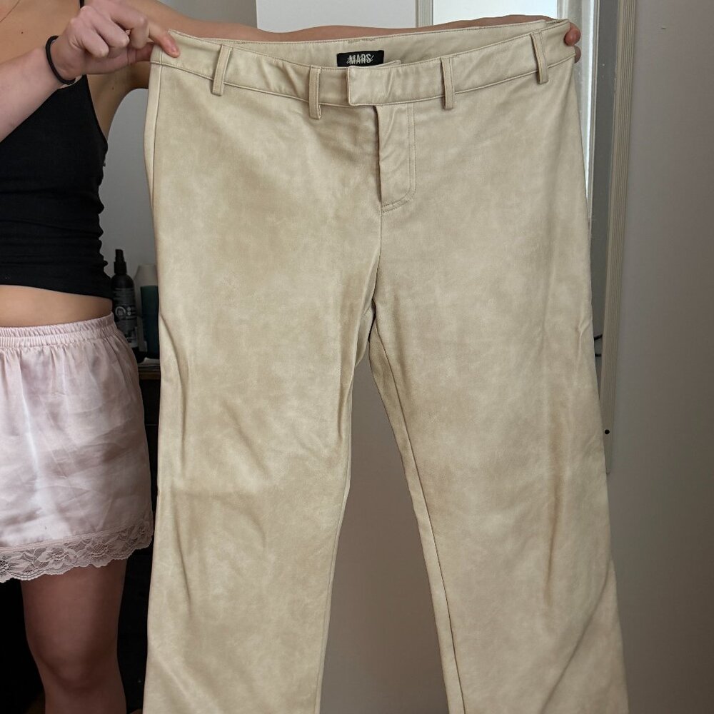 Mars The Label Beige Leather Pants